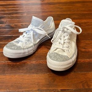 Converse Chuck Taylor All Star Glitter Toe Tennis Shoes Size 8